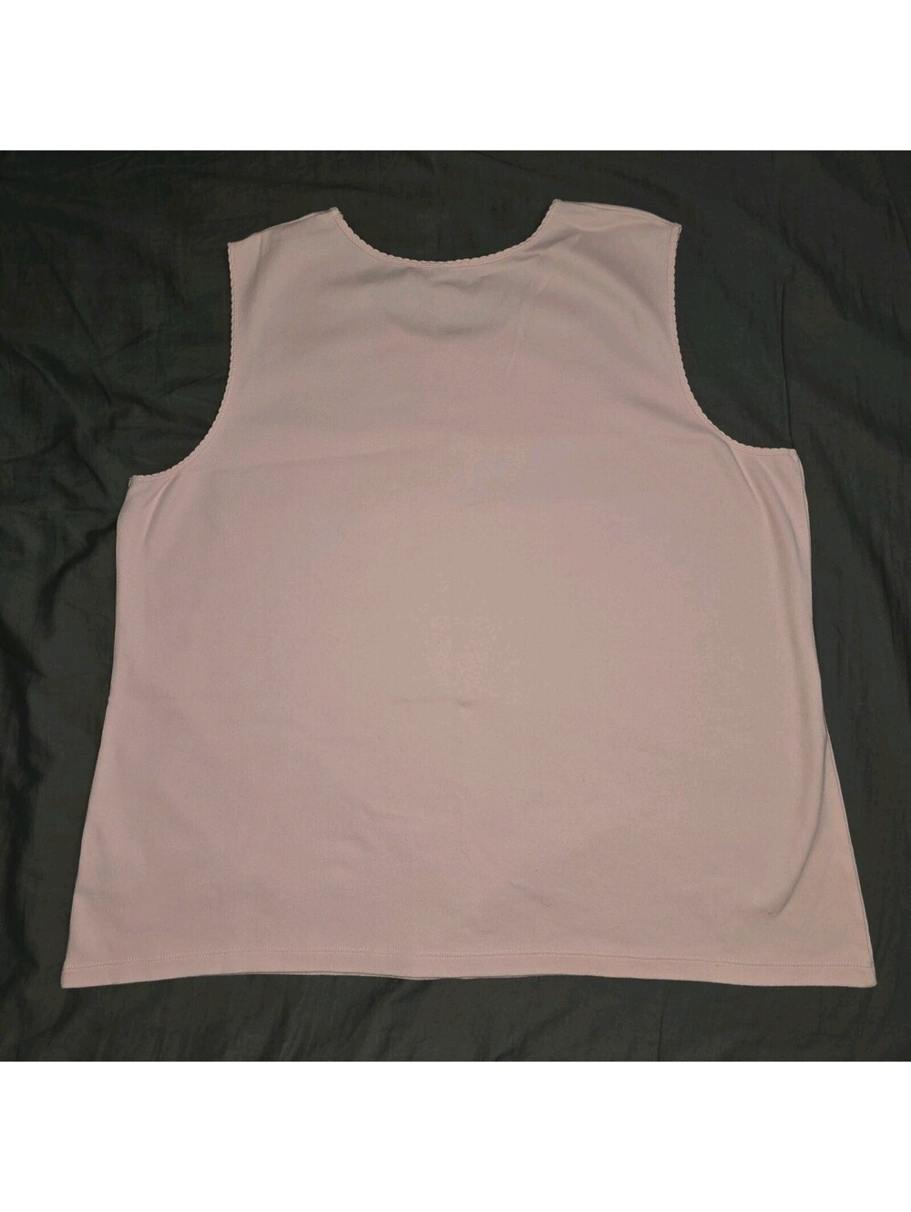 Koret Pastel Pink 1X Sleeveless Cotton Round Neck Tank Top - Picture 2 of 6